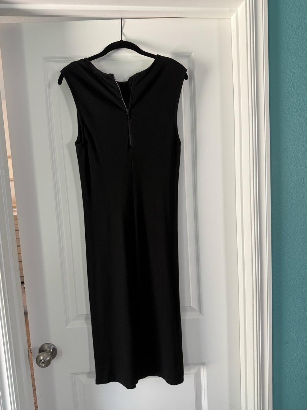 Vince Black Sleeveless Midi Dress with Back Zip